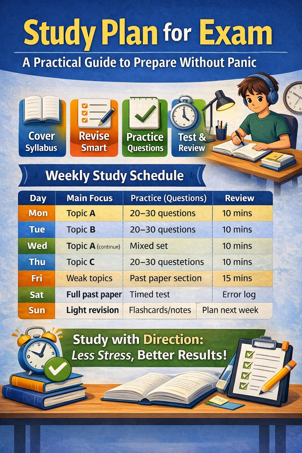 study plan for exam